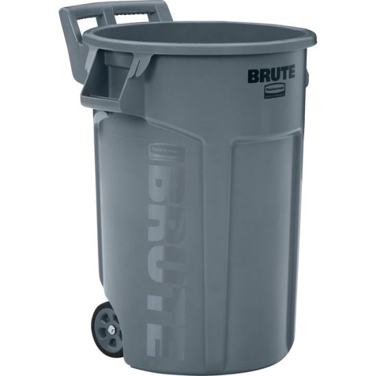 Vented Wheeled Brute Container, 44 gal, Plastic, Gray1