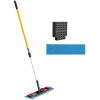 Adaptable Flat Mop Kit, 19.5 x 5.5 Blue Microfiber Head, 48" to 72" Yellow Aluminum Handle1