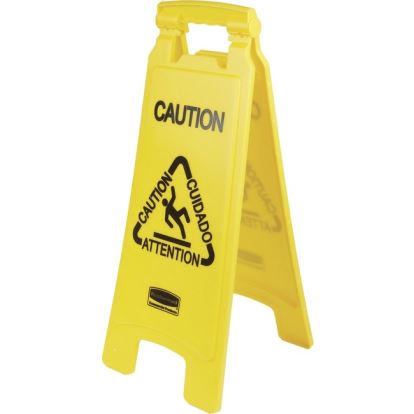 Rubbermaid Commercial Multi-Lingual Caution Floor Sign1