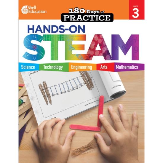 Shell Education 180 Days: Hands-On STEAM: Grade 3 Printed Book1