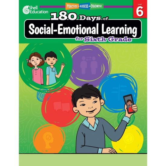 Shell Education 180 Days of Social-Emotional Learning for Sixth Grade Printed Book by Jennifer Edgerton1