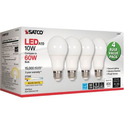 Satco 10W A19 LED 2700K Frosted Bulbs1