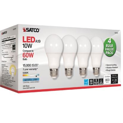 Satco 10W A19 LED 5000K Light Bulbs1