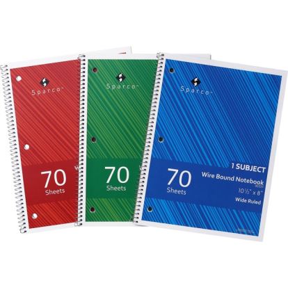 Sparco Wide Ruled Wire-bound Notebook1