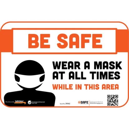 Tabbies BE SAFE WEAR A MASK AREA Wall Decal1