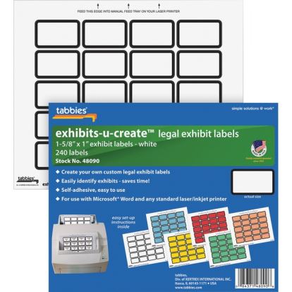 Tabbies Legal Exhibits-U-Create 1" Labels1
