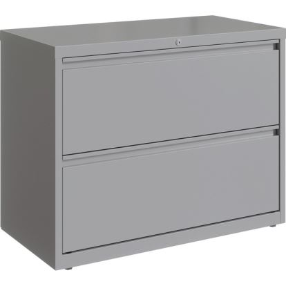 Lorell 36" Silver Lateral File - 2-Drawer1