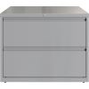 Lorell 36" Silver Lateral File - 2-Drawer2