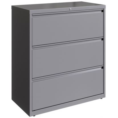 Lorell 36" Silver Lateral File - 3-Drawer1