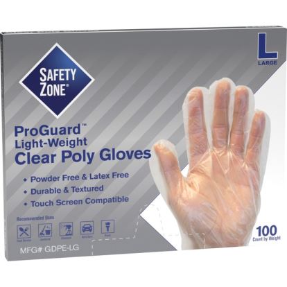 Safety Zone Clear Powder Free Polyethylene Gloves1