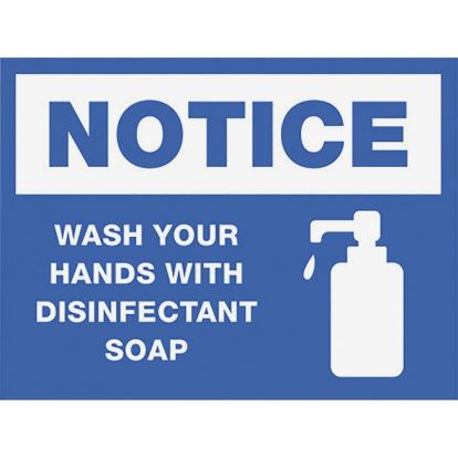 Lorell NOTICE Wash Hands With Disinfect Soap Sign1
