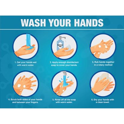 Lorell WASH YOUR HANDS 6 Steps Sign1