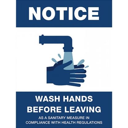 Lorell NOTICE Wash Hands Before Leaving Sign1