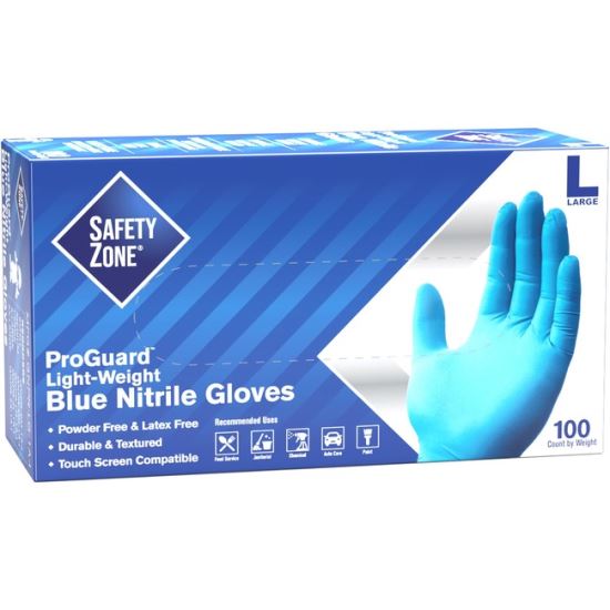 Safety Zone Powder Free Blue Nitrile Gloves1