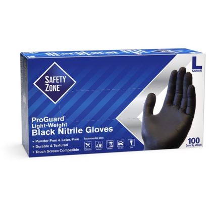 Safety Zone Powder Free Black Nitrile Gloves1