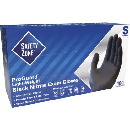 Safety Zone Powder Free Black Nitrile Gloves1