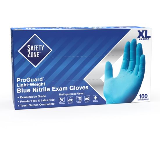 Safety Zone Powder Free Blue Nitrile Gloves1