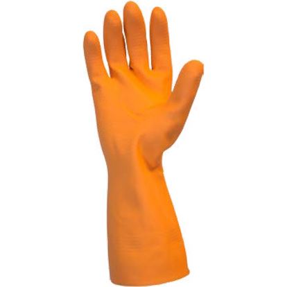 Safety Zone Orange Neoprene Latex Blend Flock Lined Latex Gloves1