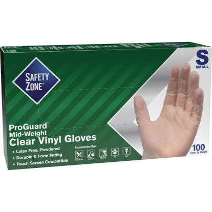 Safety Zone Powdered Clear Vinyl Gloves1