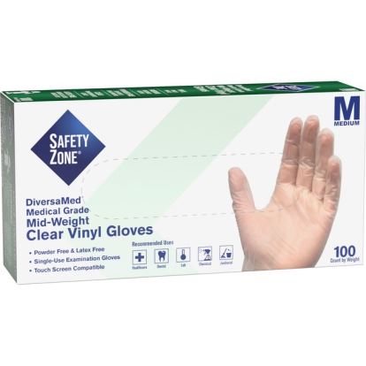Safety Zone Powder Free Clear Vinyl Gloves1