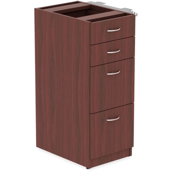 Lorell Relevance Series Mahogany Laminate Office Furniture Storage Cabinet - 4-Drawer1