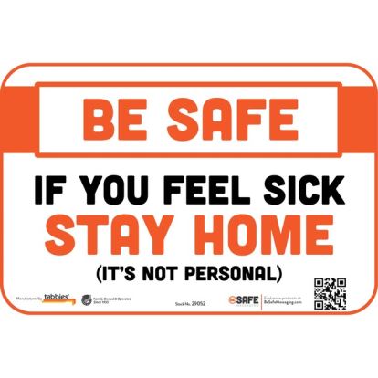 Tabbies FEEL SICK STAY HOME Wall Safety Decal1