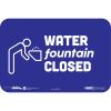 BeSafe Messaging Education Wall Signs, 9 x 6,  "Water Fountain Closed", 3/Pack1