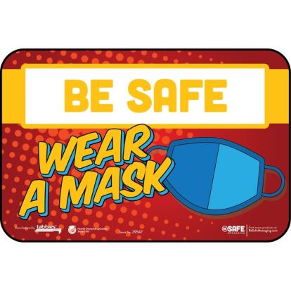 Tabbies BE SAFE WEAR A MASK Wall Safety Decal1