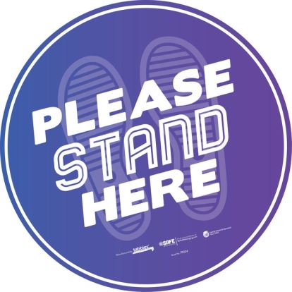 Tabbies PLEASE STAND HERE Message Floor Decal1