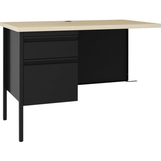 Lorell Fortress Steel Left-pedestal Return Desk1