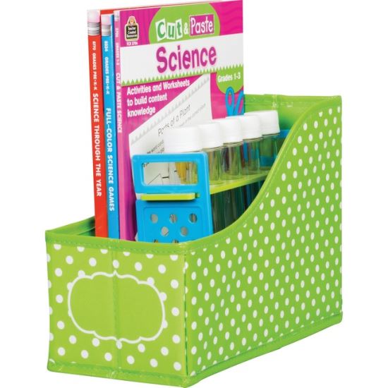 Teacher Created Resources Lime Polka Dots Book Bin1