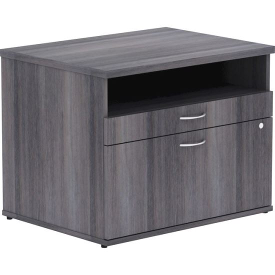 Lorell Relevance Series Charcoal Laminate Office Furniture Credenza - 2-Drawer1