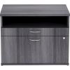 Lorell Relevance Series Charcoal Laminate Office Furniture Credenza - 2-Drawer2