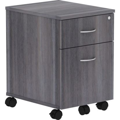 Lorell Relevance Series Charcoal Laminate Office Furniture Pedestal - 2-Drawer1