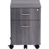 Lorell Relevance Series Charcoal Laminate Office Furniture Pedestal - 2-Drawer2