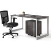 Lorell Relevance Series Charcoal Laminate Office Furniture Pedestal - 2-Drawer4