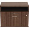 Lorell Walnut Open Shelf File Cabinet Credenza - 2-Drawer2