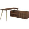 Lorell Walnut Open Shelf File Cabinet Credenza - 2-Drawer5