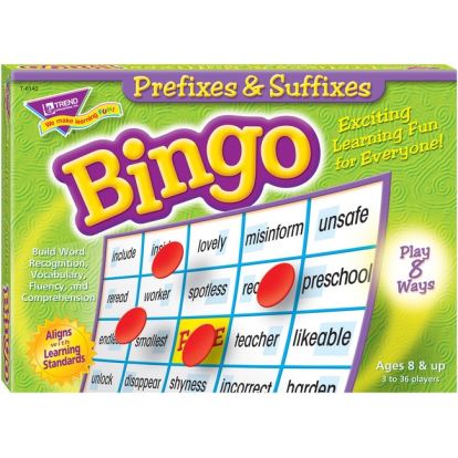 Trend Prefixes and Suffixes Bingo Game1