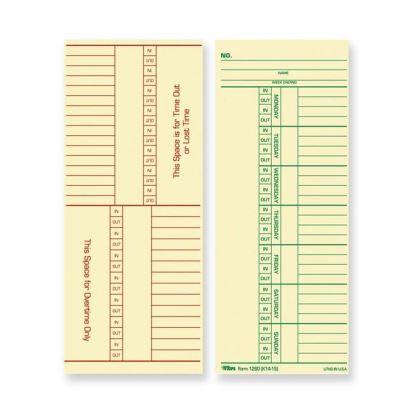 TOPS Named Days/Overtime Time Cards1