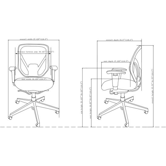 Lorell Self-tilt Mid-back Chair2