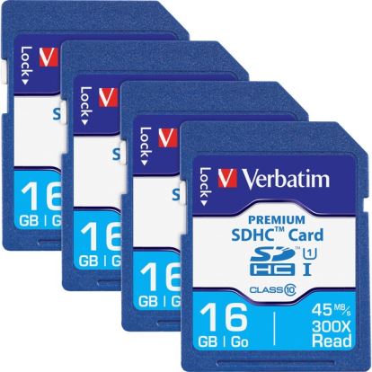 Verbatim Premium 16 GB Class 10/UHS-I (U1) SDHC - 4 Pack1