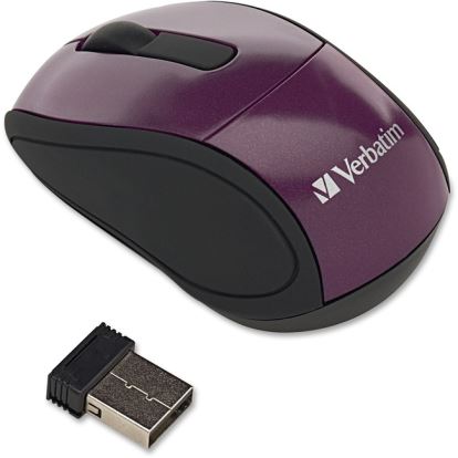 Verbatim Wireless Mini Travel Optical Mouse - Purple1