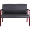 Lorell Wood & Leather Love Seat2
