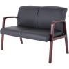 Lorell Wood & Leather Love Seat4