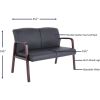 Lorell Wood & Leather Love Seat6