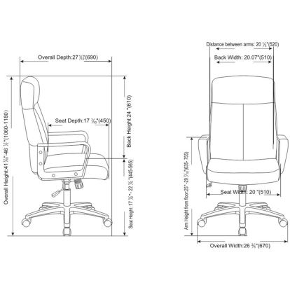 Lorell High-Back Bonded Leather Chair1