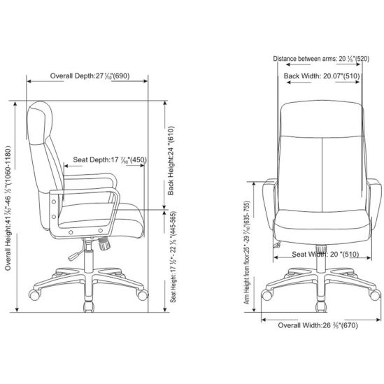 Lorell High-Back Bonded Leather Chair1