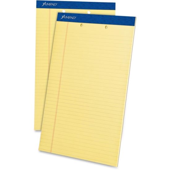 Perforated Writing Pads, Wide/Legal Rule, 50 Canary-Yellow 8.5 x 14 Sheets, Dozen1