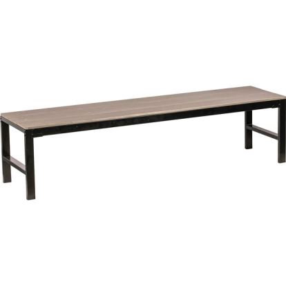 Lorell Charcoal Faux Wood Outdoor Bench1